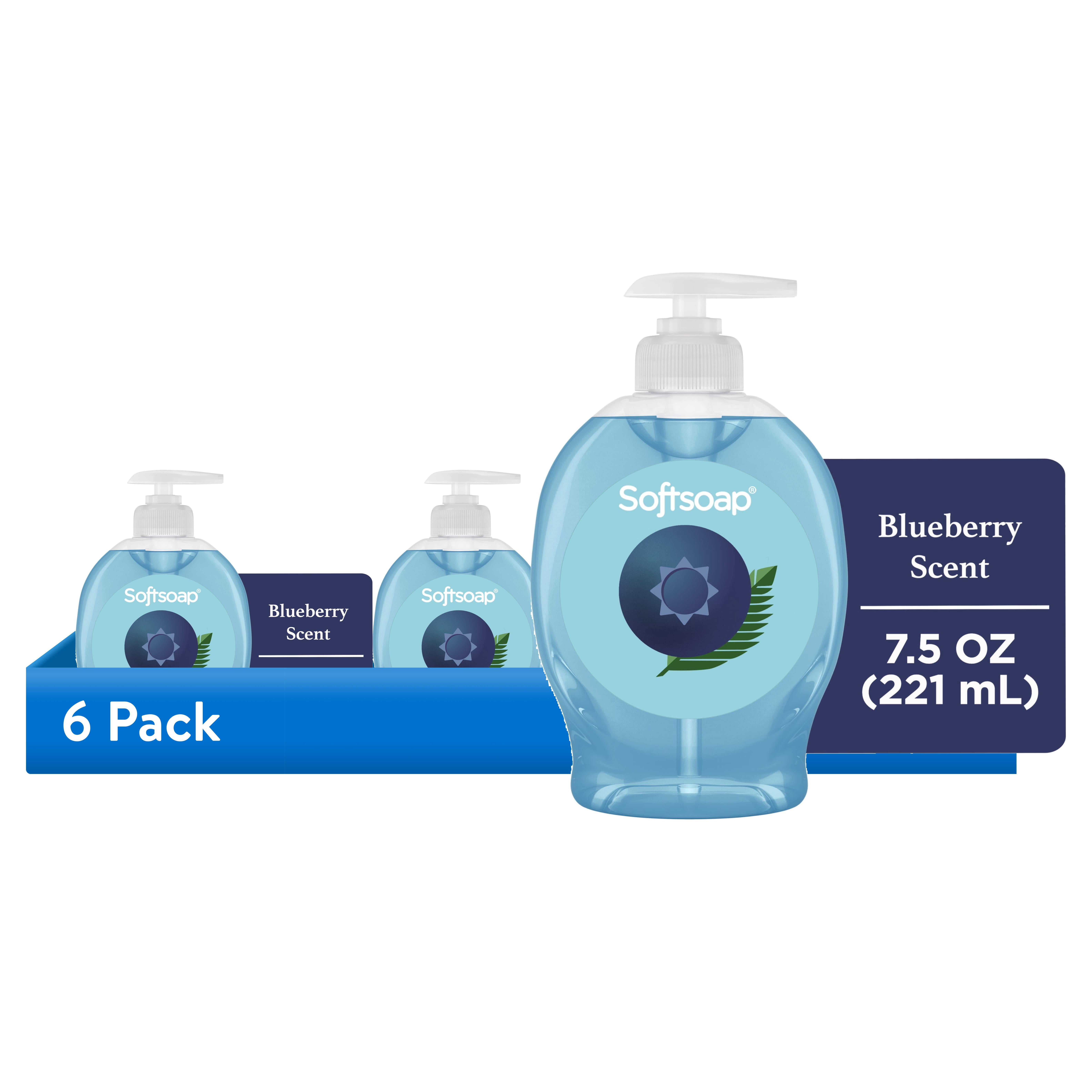 (6 pack) Softsoap Limited Edition Liquid Hand Soap, Blueberry Scent, 7.5 fl oz Pump Bottle