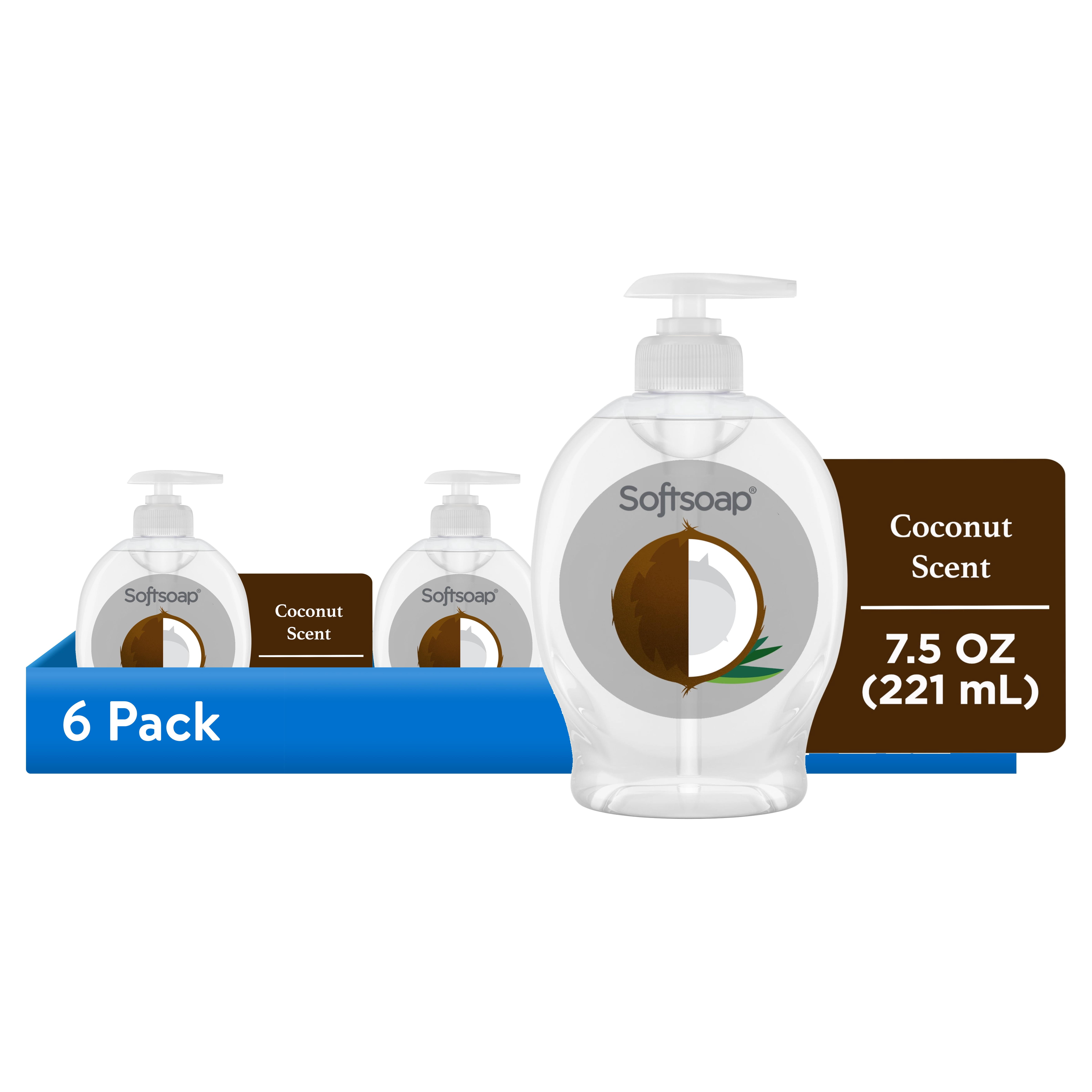 (6 pack) Softsoap Limited Edition Liquid Hand Soap, Coconut Scent, 7.5 fl oz Pump Bottle