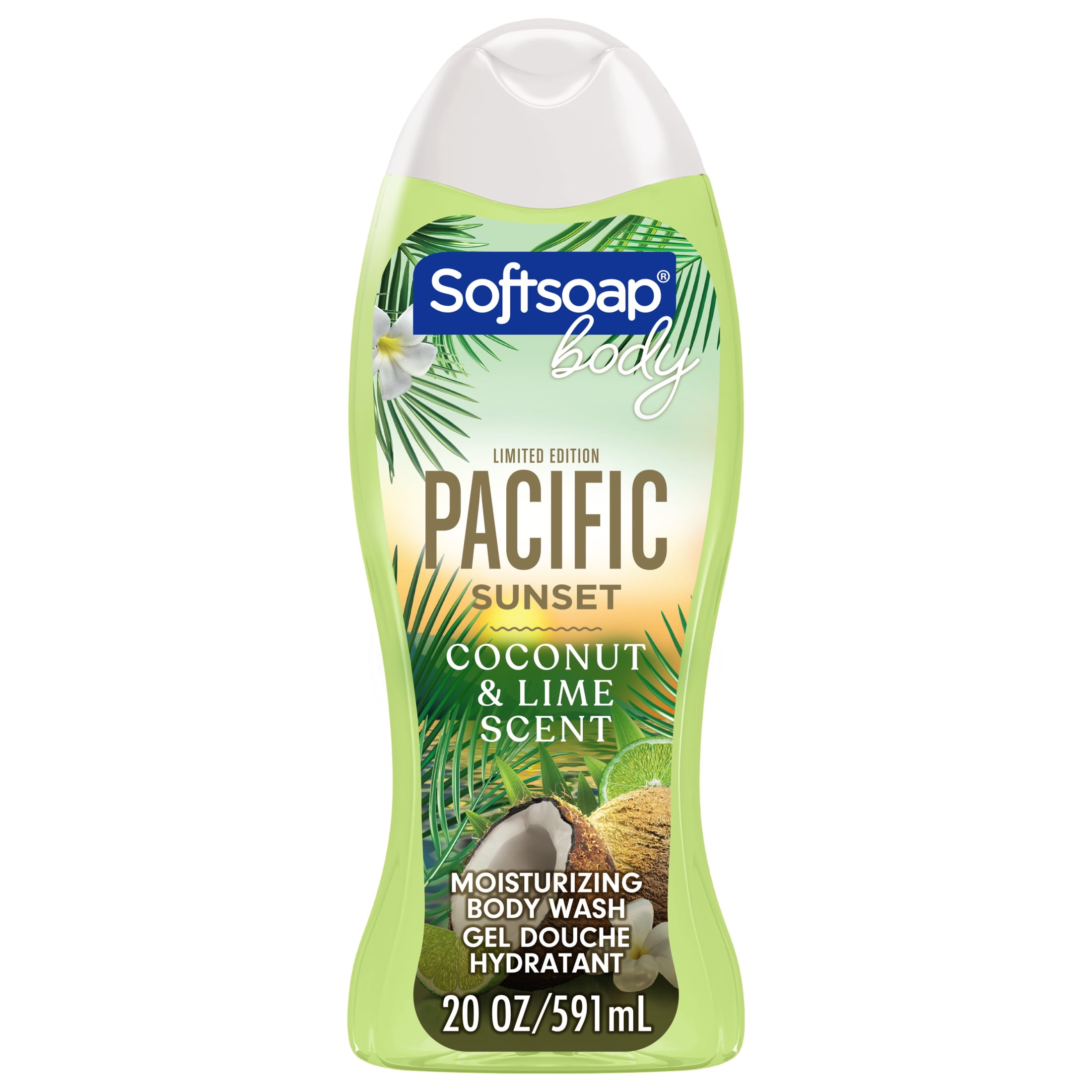 Softsoap Limited Edition Moisturizing Body Wash Pacific Sunset, Coconut and Lime Scent, 20 oz Bottle