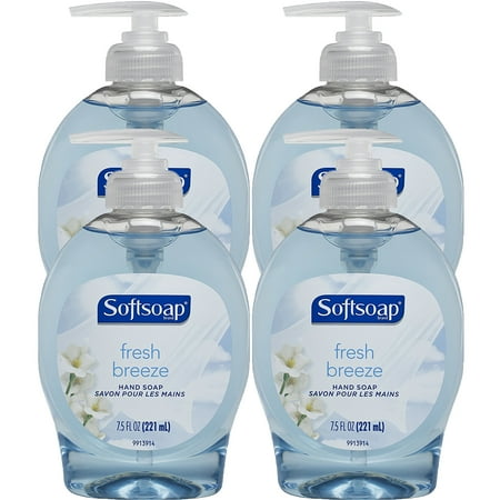 Softsoap Liquid Hand Soap Pump, Fresh Breeze, 7.5 oz, 4 Pack