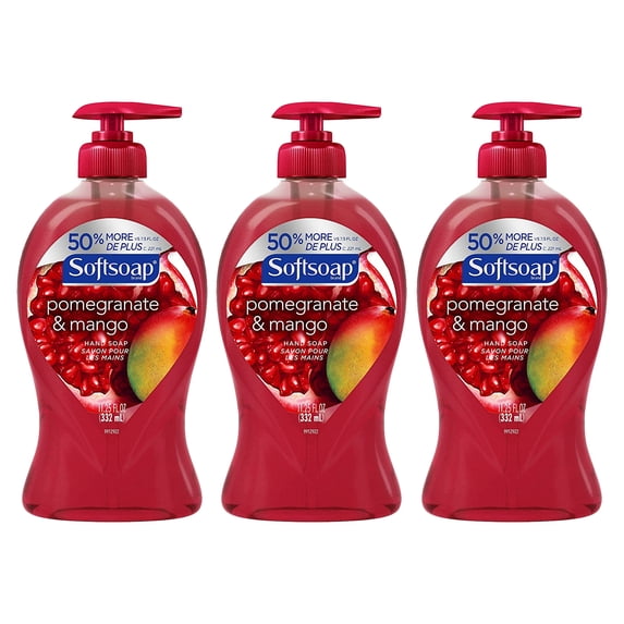 Softsoap Liquid Hand Soap Pump, Pomegranate and Mango, 11.25 oz, 3 Pack