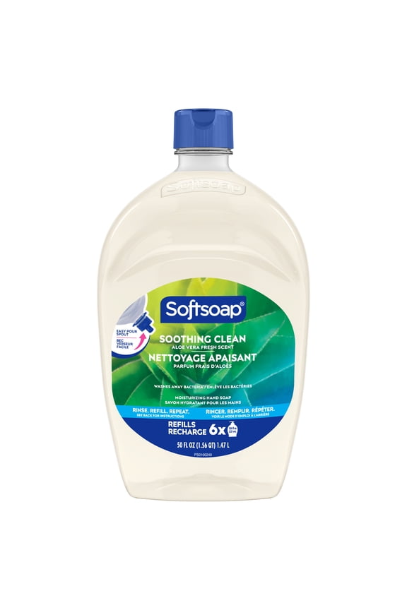 Soothing Clean Liquid Hand Soap with New Easy Pour Spout, Aloe Vera Fresh Scent, 50 fl oz