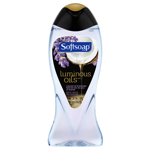 Softsoap Luminous Oils Adult Body Wash, Coconut Oil & Lavender, for All Skin Types, 15oz