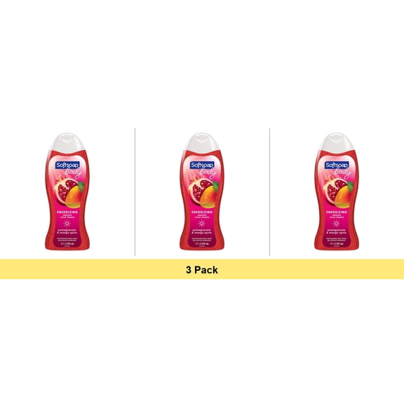 Softsoap Moisturizing Body Wash, All Skin Types, Juicy Pomegranate and Mango, 20 fl oz - 3 Pack