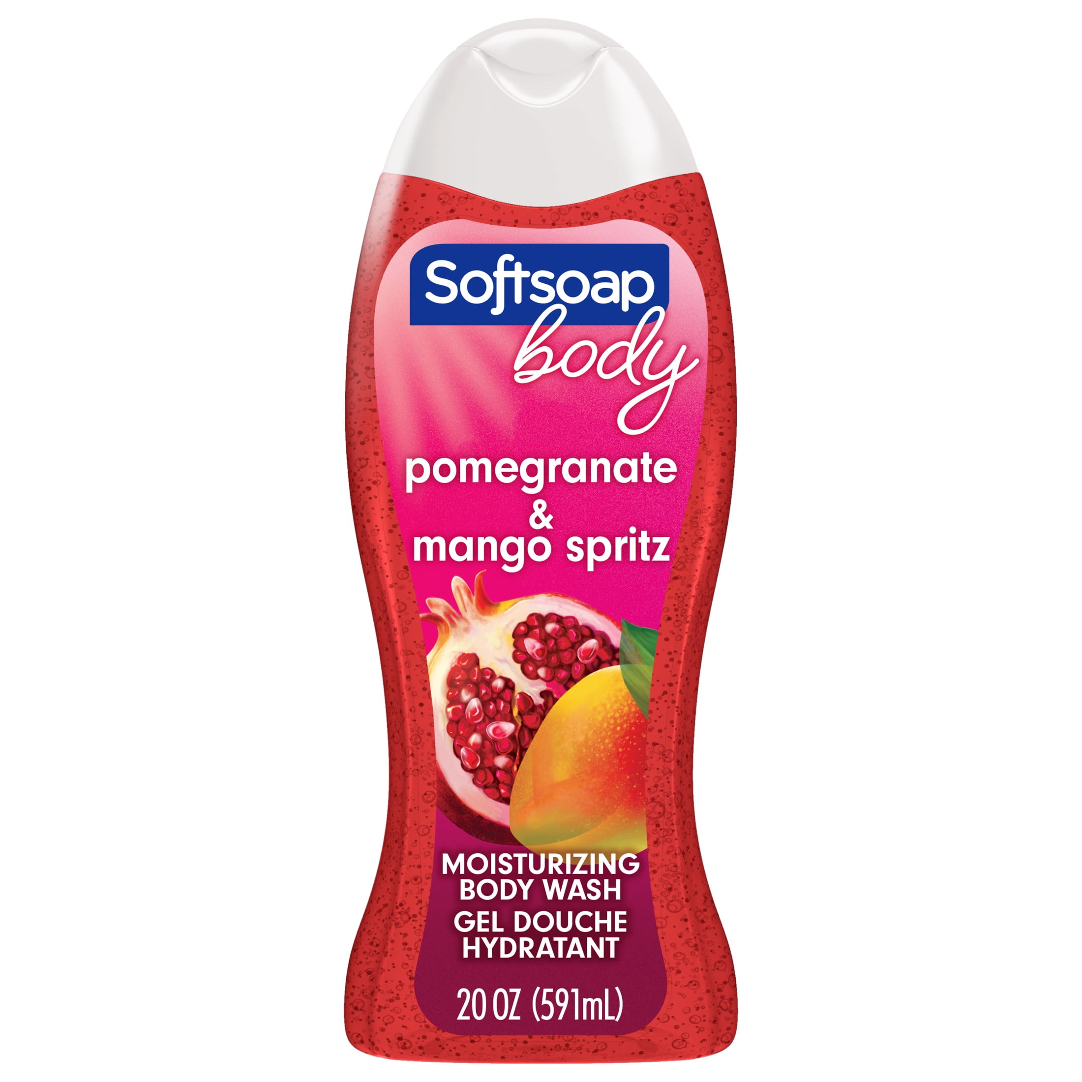 Walmart savings: Softsoap Moisturizing Body Wash, All Skin Types, Juicy Pomegranate and Mango, 20 fl oz Bottle
