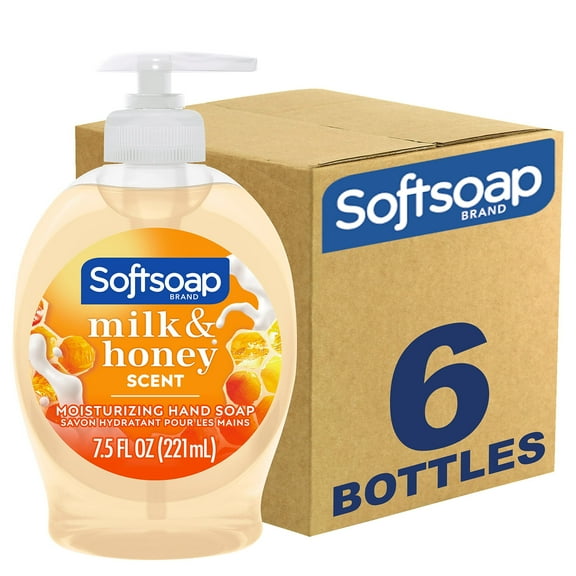 Softsoap Moisturizing Liquid Hand Soap, Milk and Honey, 7.5 Fluid Ounce, Pack of 6 Package may vary