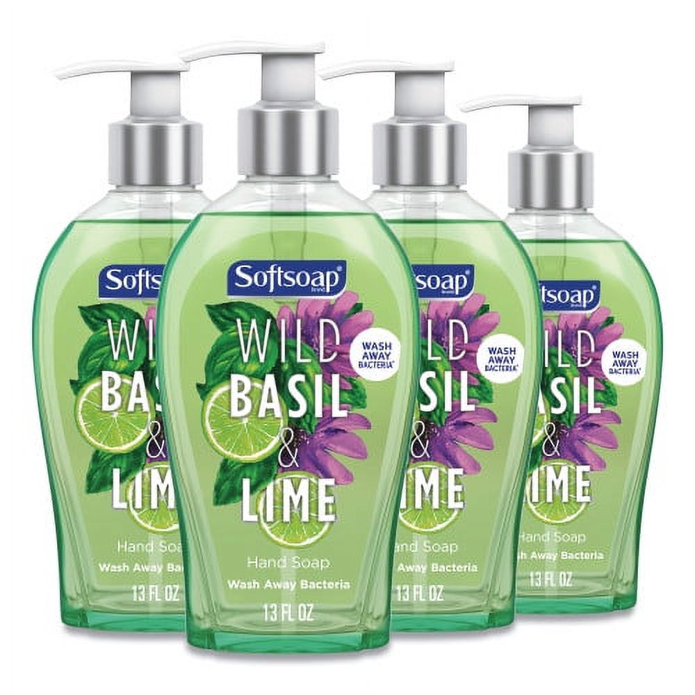 Softsoap Premium Liquid Hand Soap, Basil and Lime, 13 oz, 4/Carton