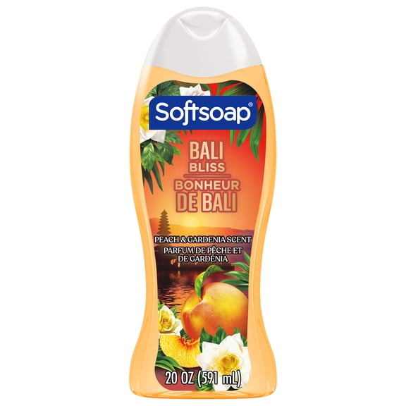 Softsoap Bali Bliss Moisturizing Body Wash, pH Balanced, Peach and Gardenia Scent, 20 fl oz