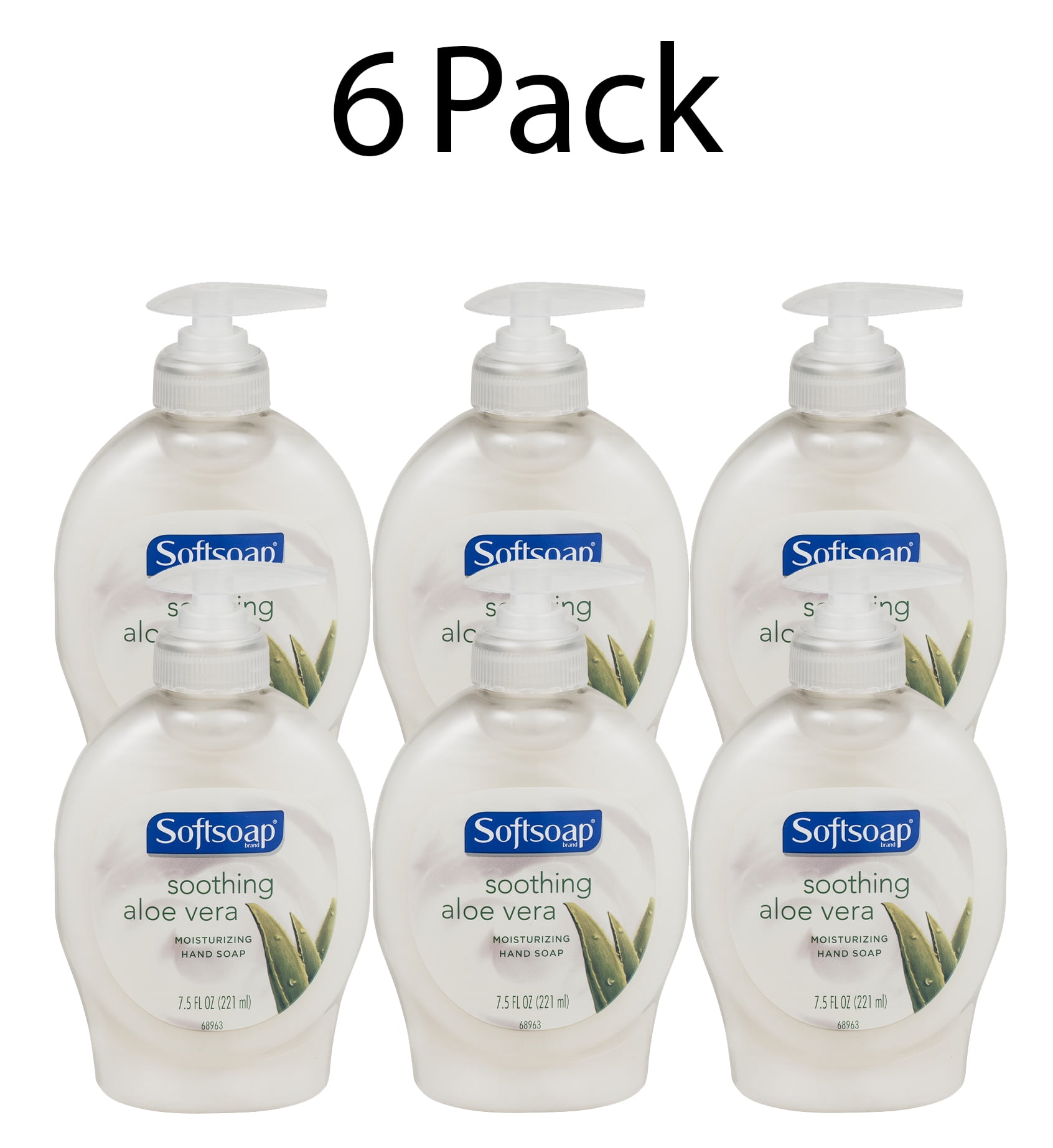Softsoap Soothing Aloe Vera Moisturizing Hand Soap, 7.5 fl oz, 6 Pack