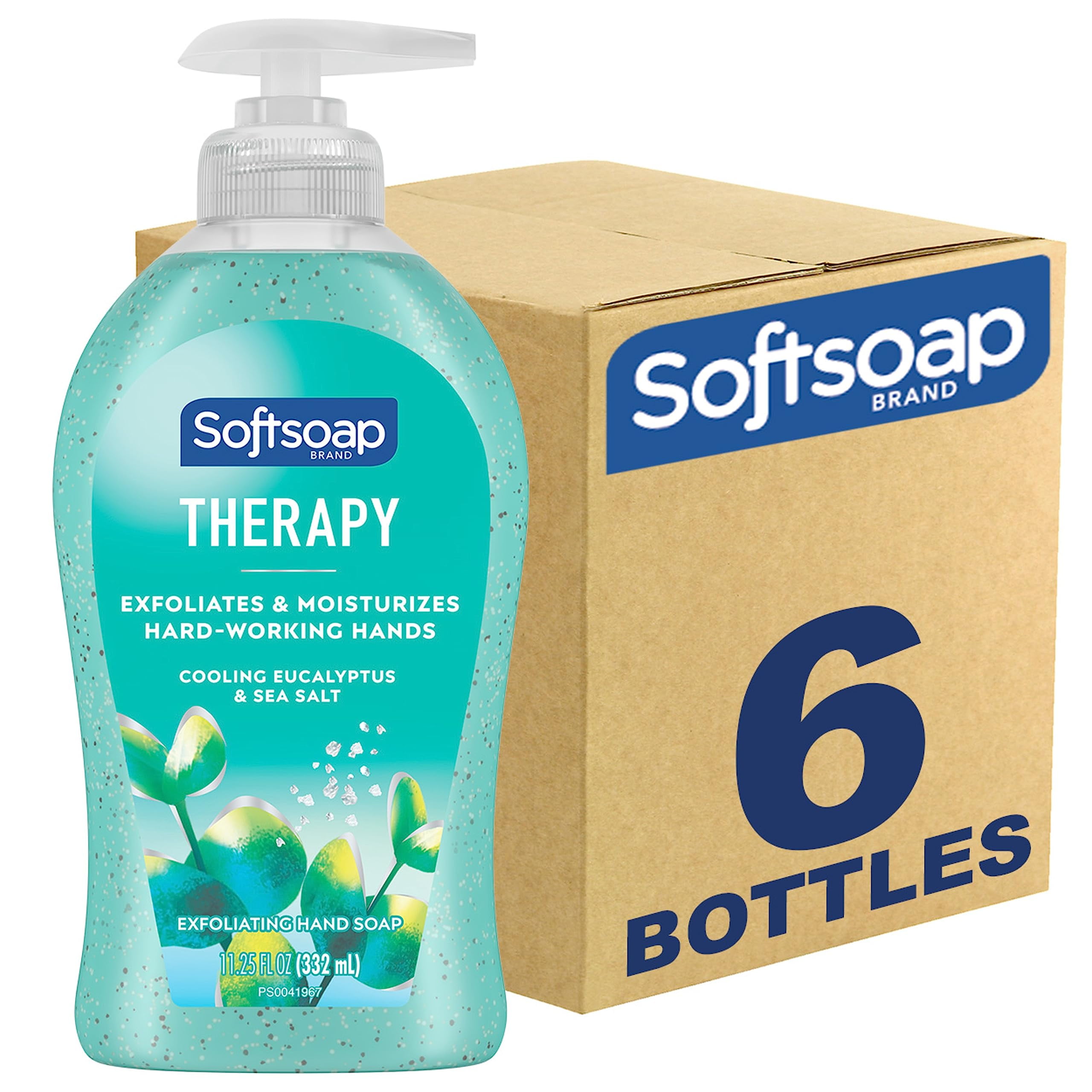 Softsoap Therapy Cooling Eucalyptus Sea Salt Scent Exfoliating Liquid
