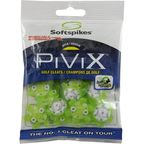 Softspikes 18-Count Pivix Golf Cleats, Fast Twist 3.0 - Green