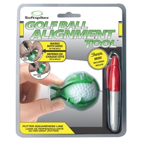 Softspikes Golf Ball Alignment Tool with Sharpie Mini Plastic Marker for Accurate Putt & Drive Lineup, 2 Piece