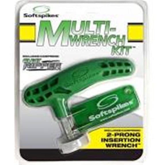 Softspikes Multi Wrench Golf Cleat Kit – Cleat Ripper & 2-Prong Insertion Wrench for Easy Golf Spike Installation & Removal, Durable Plastic, All Spike Compatible