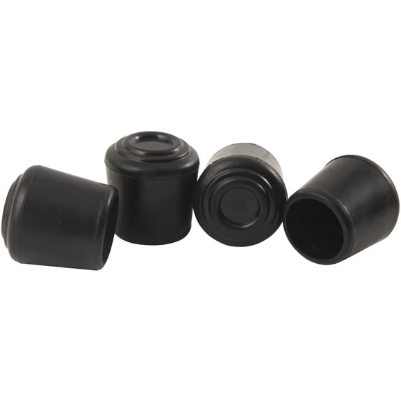 Softtouch 3/4" Rubber Chair Leg Tip Replacement, Black (4 Pack)