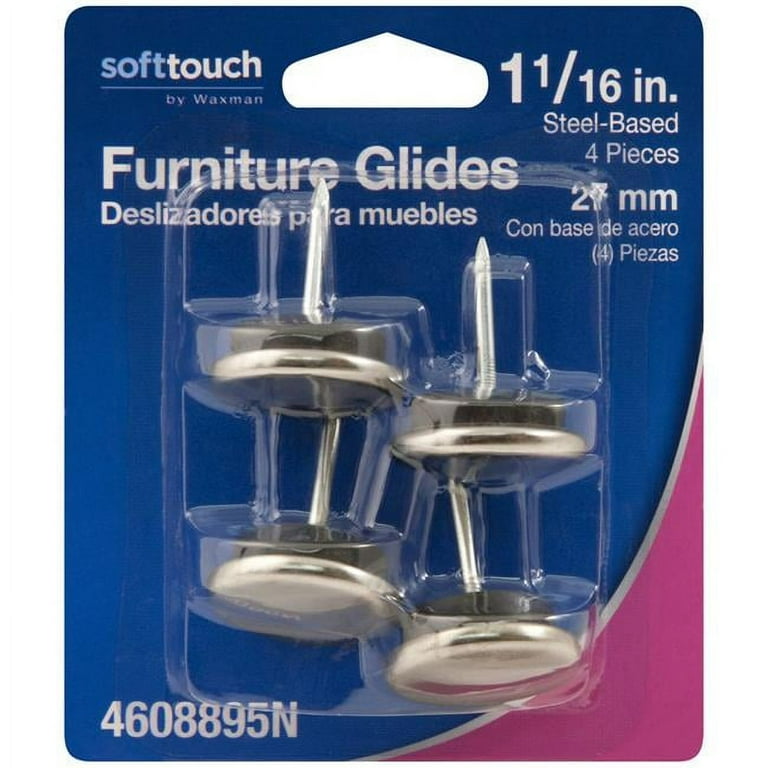 Softtouch White 1 1 16 in. Nail On Plastic Chair Glide 4 pk
