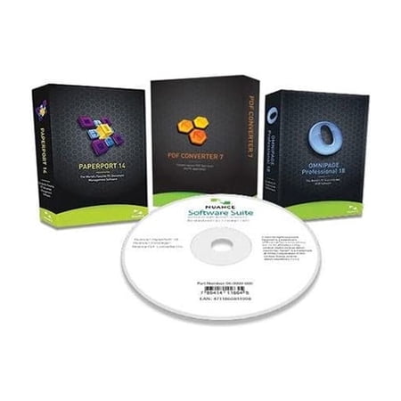 Software Bundle, Includes Paperport 14, PDF Converter 7, Omnipage Professional 18, CD-ROMs