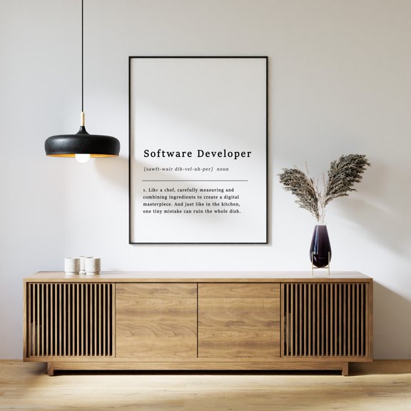 Software Developer Definition Gift For Coder Home Decor Office Wall Art Living Room Decor, Paper Poster Only