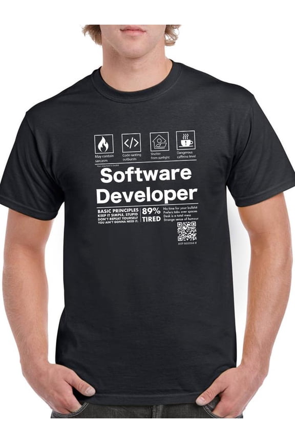 Software Developer Principles T-Shirt Men -Smartprints Designs, Male 5X-Large