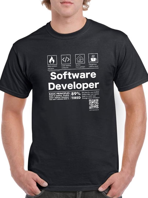 Software Developer Principles T-Shirt Men -Smartprints Designs, Male XX-Large