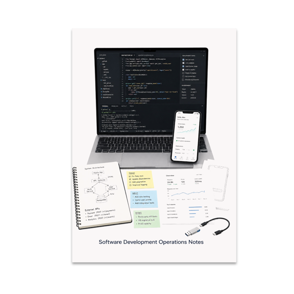 Software Development Operations Notes Poster, Software Developers, Engineering Teams, and Coding Learning Spaces, 13x19 Glossy Paper