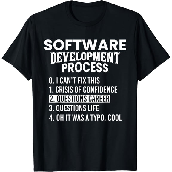 Software Development Process Python Coding & T Shirt Design T-ShirtBrand clothing, men and women can wear, black, white, gifts.