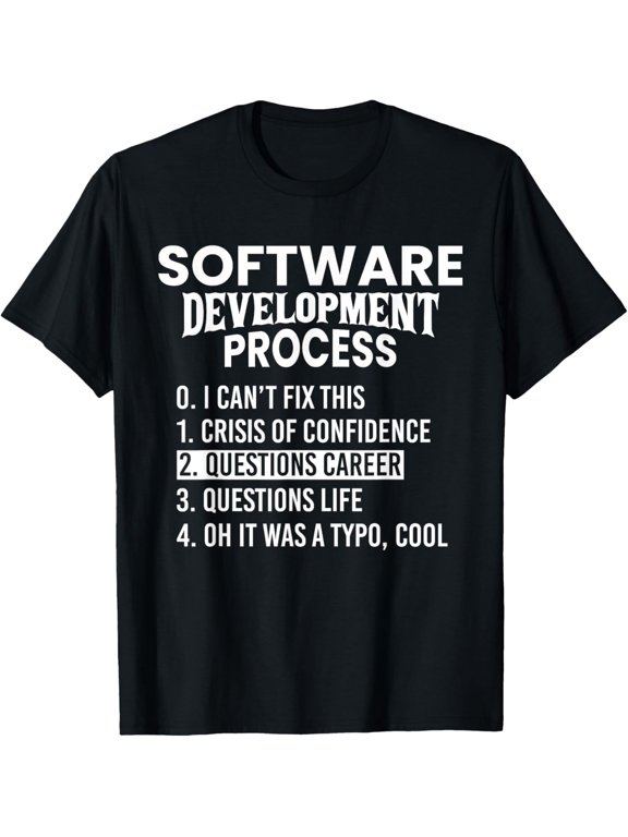 Software Development Process Python Coding & T Shirt Design T-ShirtBrand clothing, men and women can wear, black, white, gifts.