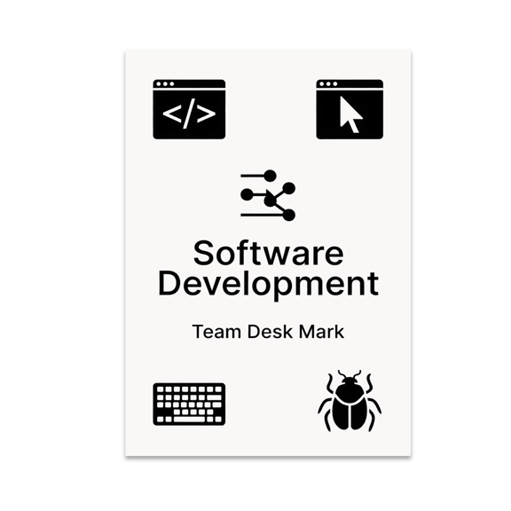 Software Development Team Desk Mark Poster, Software Developers and Coding Learning Spaces, 13x19 Glossy Paper