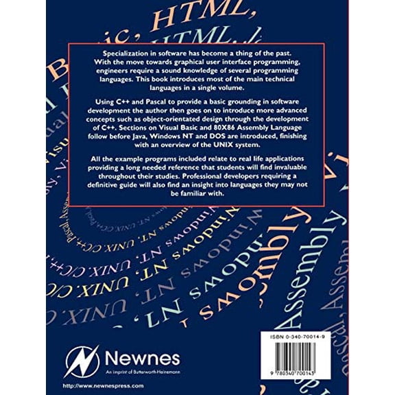 Pre-Owned Software Development for Engineers, C/C++, Pascal, Assembly, Visual Basic, HTML, Java Script, Java DOS, Windows NT, UNIX