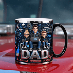 Software Engineer Dad Mug Ceramic Mug, Coder Debugger Legend Gift for Programmer Father