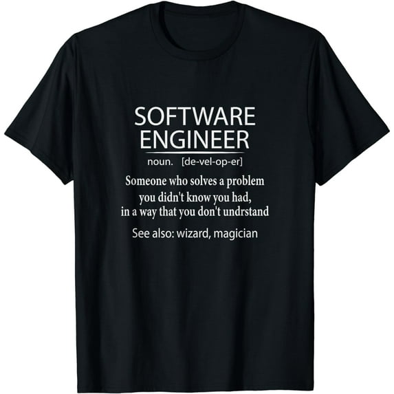 Software Engineer Definition Programmer Coder Developer T-Shirt