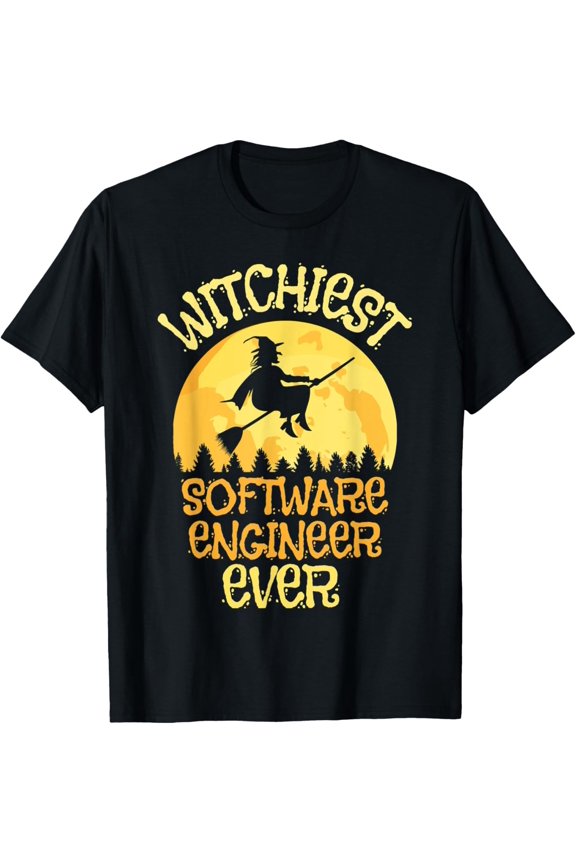 Software Engineer Witch Halloween Tech T-Shirt