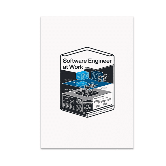 Software Engineer at Work - Tech Enthusiast, 13 x 19 in Glossy Unframed Wall Poster, Vertical
