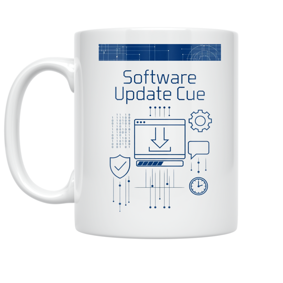 Software Update Cue Blueprint Design - Cybersecurity Student - 11 oz Ceramic Coffee Mug