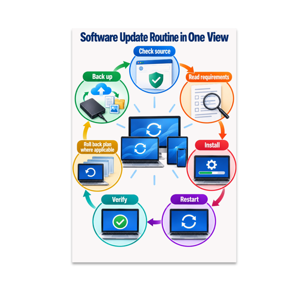 Software Update Routine in One View - IT Teams and Educators - 13x19 Poster Print
