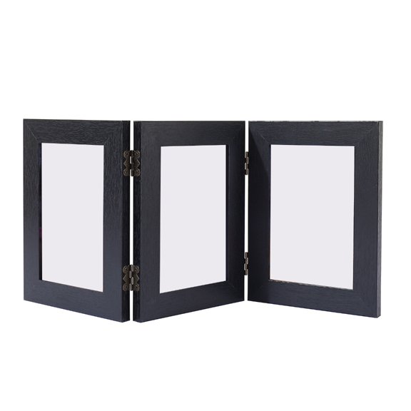 Softwood Triplicate Photo Frame Vertical Orientation Excellent For Displaying Family Likenesses Together