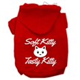thumbnail image 1 of Softy Kitty & Tasty Kitty Screen Print Dog Pet Hoodies, Red - Extra Small 8, 1 of 1