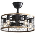 thumbnail image 1 of Sofucor 20-Inch Modern Caged Ceiling Fan with 6 Speeds, Remote, and 5 Incandescent Bulbs, 1 of 13