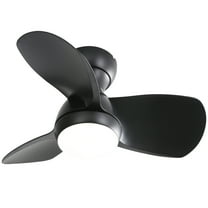 Sofucor 23" LED Black Ceiling Fan with Remote Control, Modern Style, Downrod Mount, Indoor Use