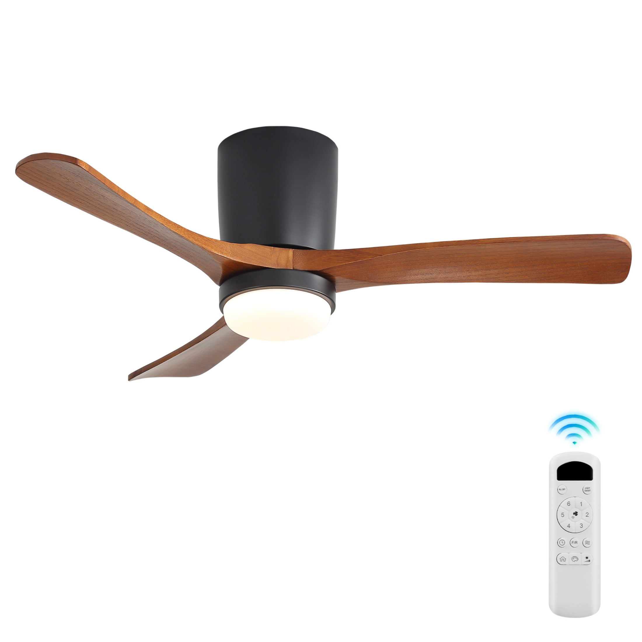 Sofucor 42-Inch Flush Mount Ceiling Fan with LED Light and Remote Control, Dimmable, ETL Certified