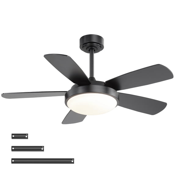 Sofucor 42'' Black Bedroom Ceiling Fans with Lights and Remote