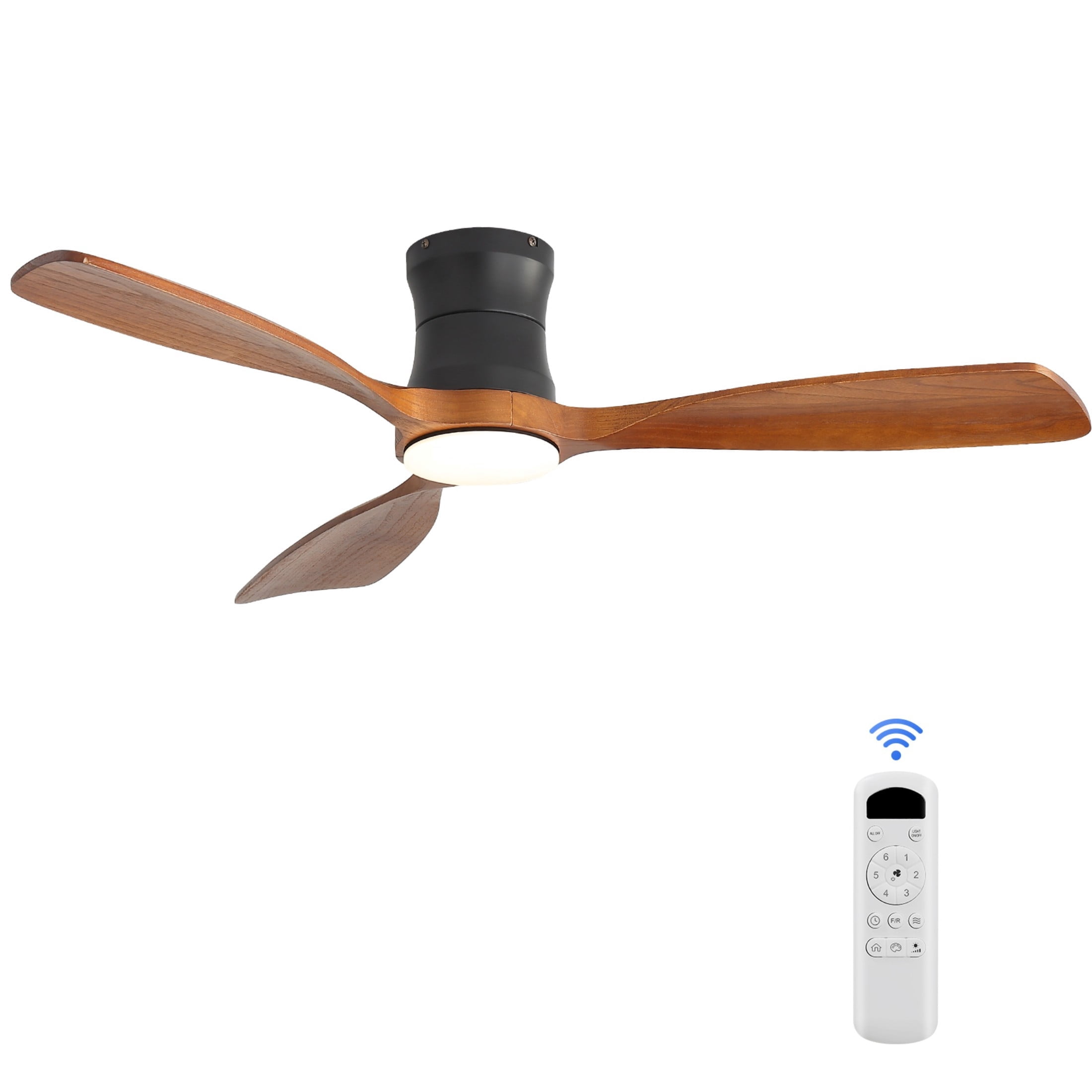 Sofucor 48-Inch Flush Mount Ceiling Fan with LED Light and Remote Control, Dimmable, ETL Certified