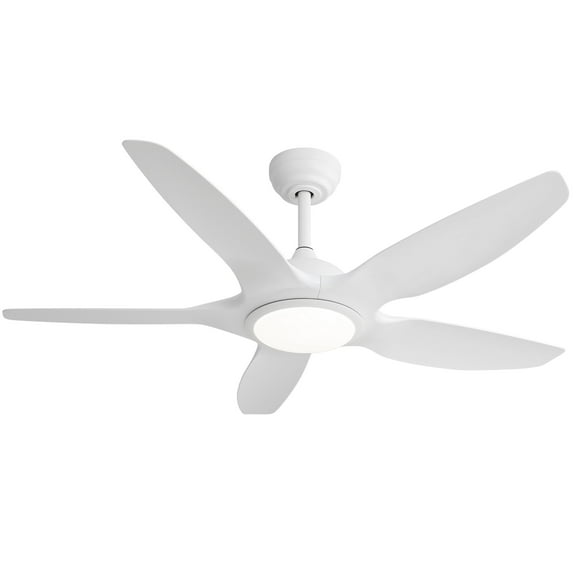 Sofucor White 48-Inch LED Ceiling Fan with ABS Blades, 3 Color Light Options, Reversible Airflow, DC Motor