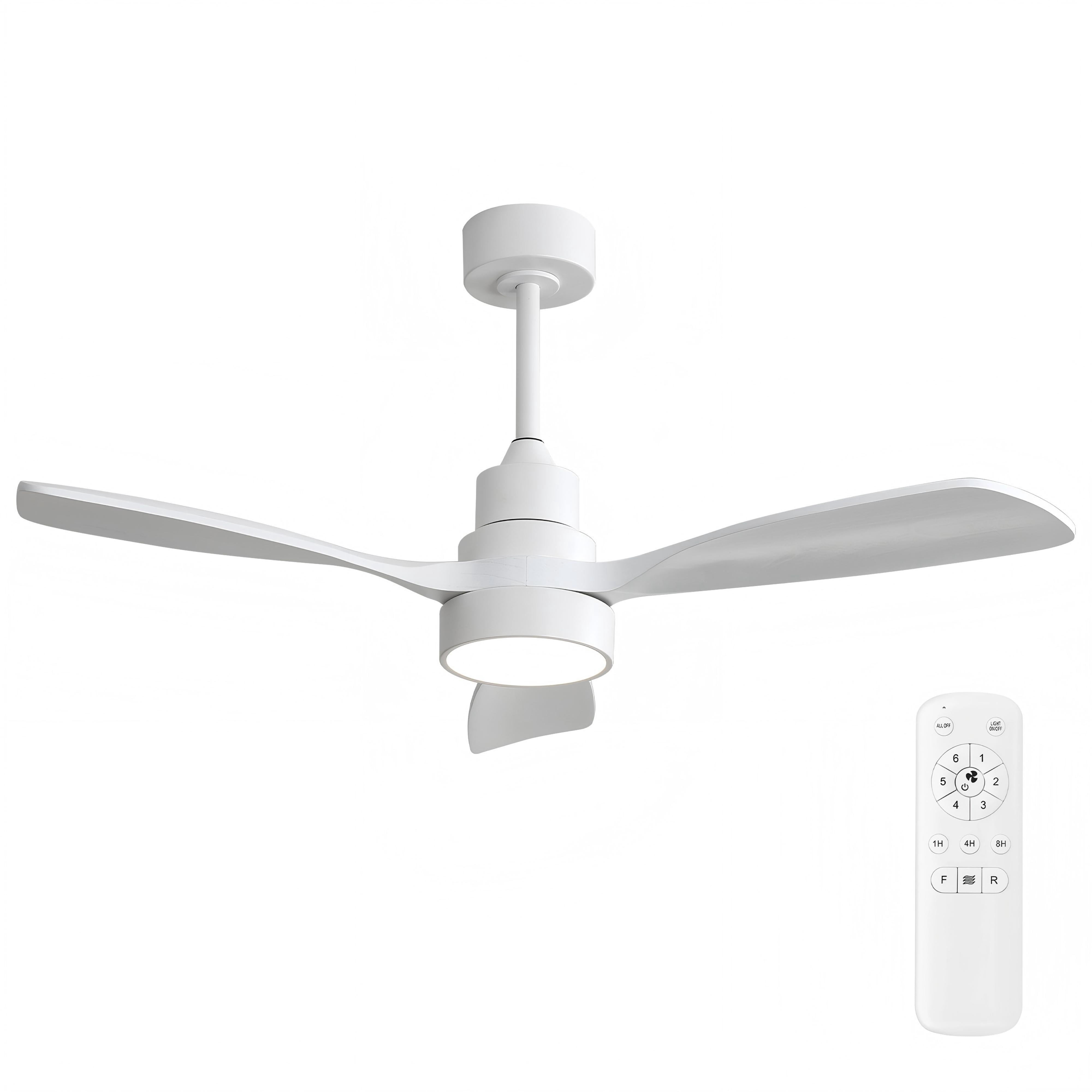 Sofucor 48" White Modern LED Ceiling Fan with Remote Control