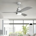 thumbnail image 1 of Sofucor 52" Ceiling Fan with Light and Remote Control for Summer, 3 Blades and Reverse Airflow, Silver, 1 of 11