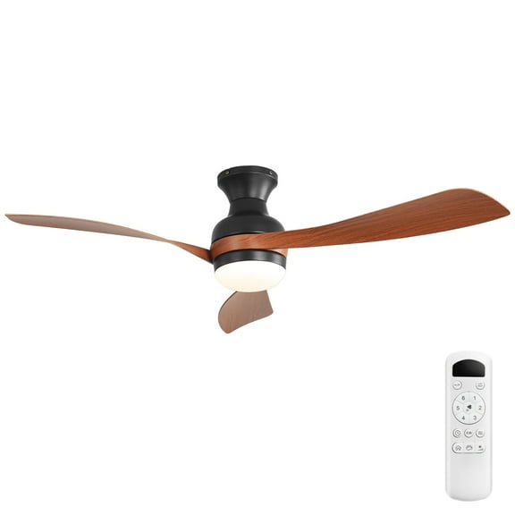 Sofucor 52" Ceiling Fan with Lights Remote Control, 3 Poles for Indoor Outdoor Ceiling Fan with Remote, Reversible Noiseless ETL Motor, 3 ABS Blades