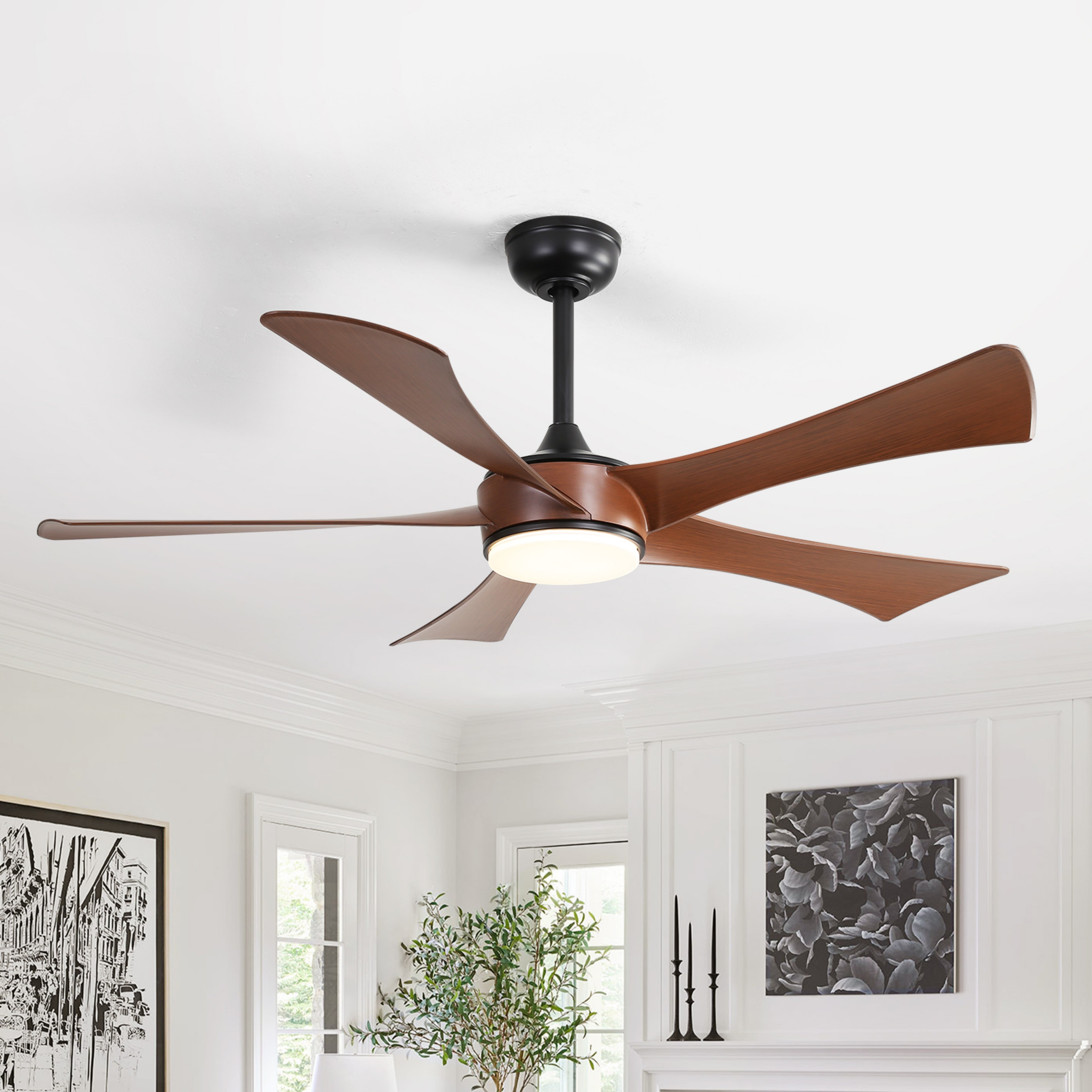 Sofucor Small Ceiling Fan with Lights Remote Control 29'' Low Profile Ceiling Fan with Remote Flush Mount Ceiling Fan with 3 Color Temperature G Sofucor 29 in. Small Indoor⁄Outdoor Modern Ceiling Fan with 6-Speed DC  Remote Control and Reversible Motor(White) Zht-29K001WH