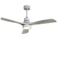 thumbnail image 1 of Sofucor 52" Dimmable Silver Ceiling Fan with Integrated LED Light and Remote Control, 1 of 8