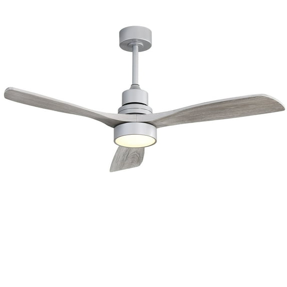 Sofucor 52" Dimmable Silver Ceiling Fan with Integrated LED Light and Remote Control