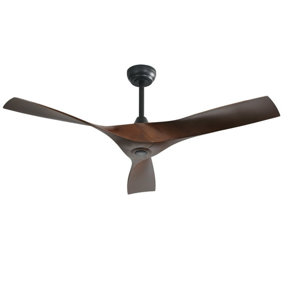 Sofucor 52 in Brown ABS ceiling fan with remote, reverse airflow, 6 wind speed, for sloped ceilings