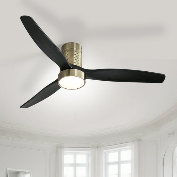 Sofucor 52" Flush Mount Bronze Ceiling Fans with Light and Remote Controlfor Bedroom,Living Room,Patio,Garage